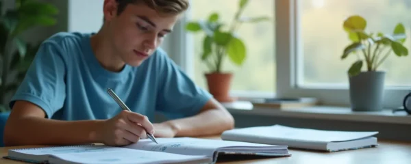 Étudiant en médecine concentré étudiant ses cours dans un environnement calme