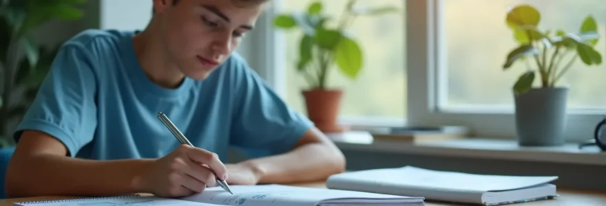 Étudiant en médecine concentré étudiant ses cours dans un environnement calme