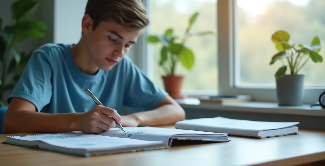 Étudiant en médecine concentré étudiant ses cours dans un environnement calme